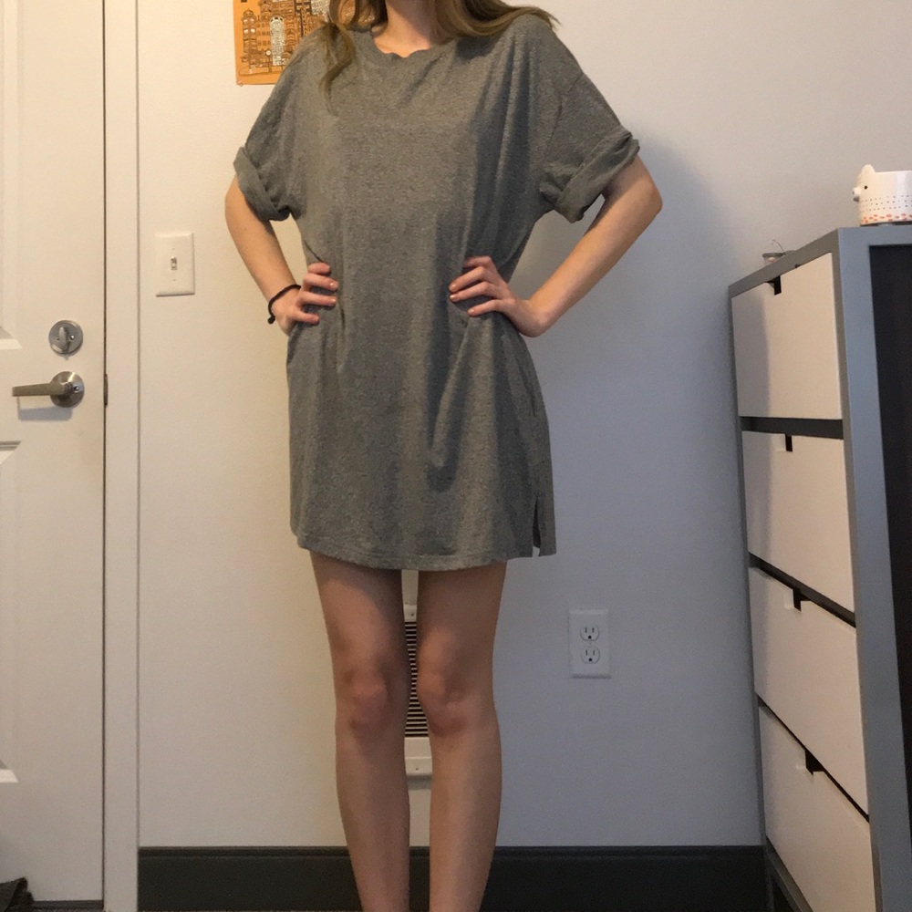Topshop Gray T-shirt Dress
